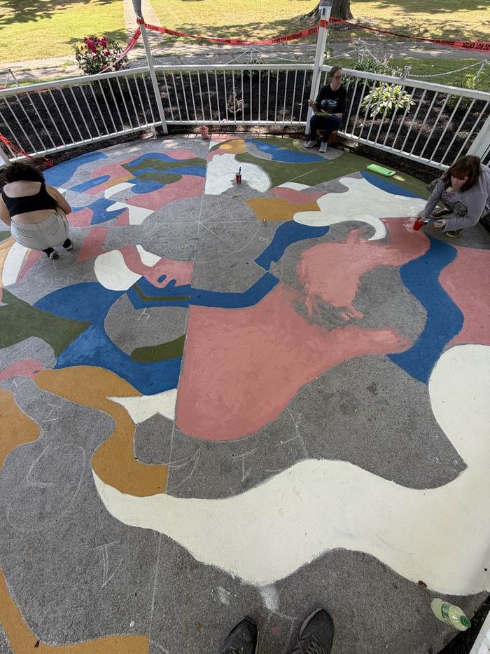 Aerial view — painting in progress