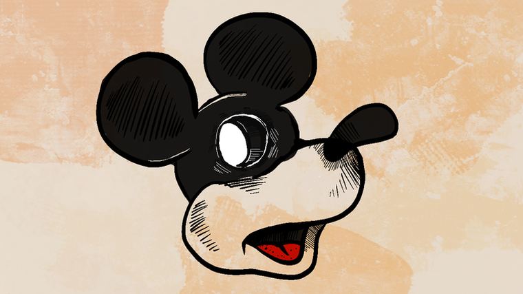 Blindfold — single white eye, warm cream ground — from Brad Ford's Blind Mice series