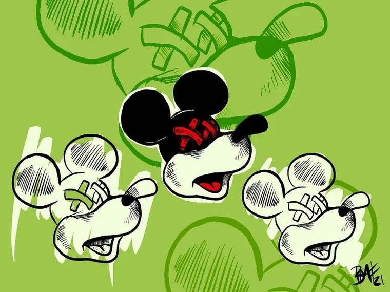 Three Blind Mice — sketch triptych, restrained centerpiece — from Brad Ford's Blind Mice series