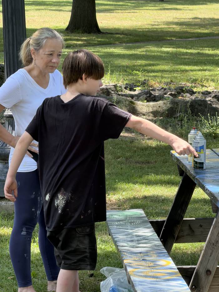 Community paint day — volunteers at work